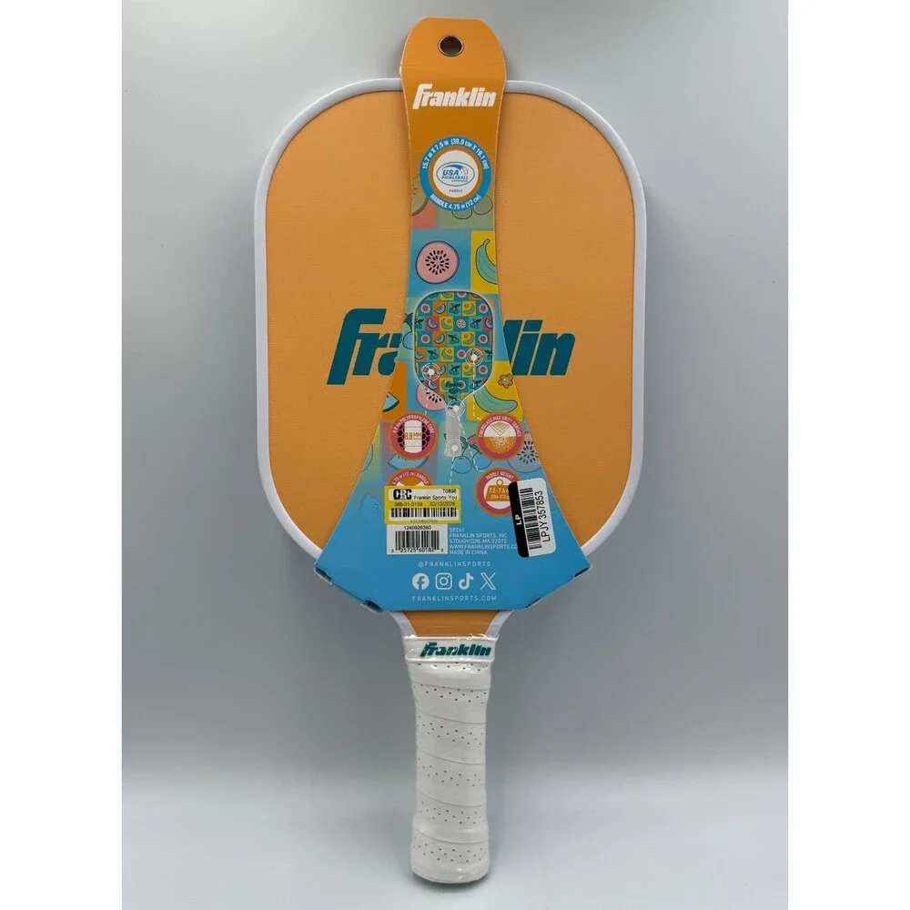 New Franklin Youth Pickleball Paddle Fruit Pattern Polymer Core Leo Chun Racquet